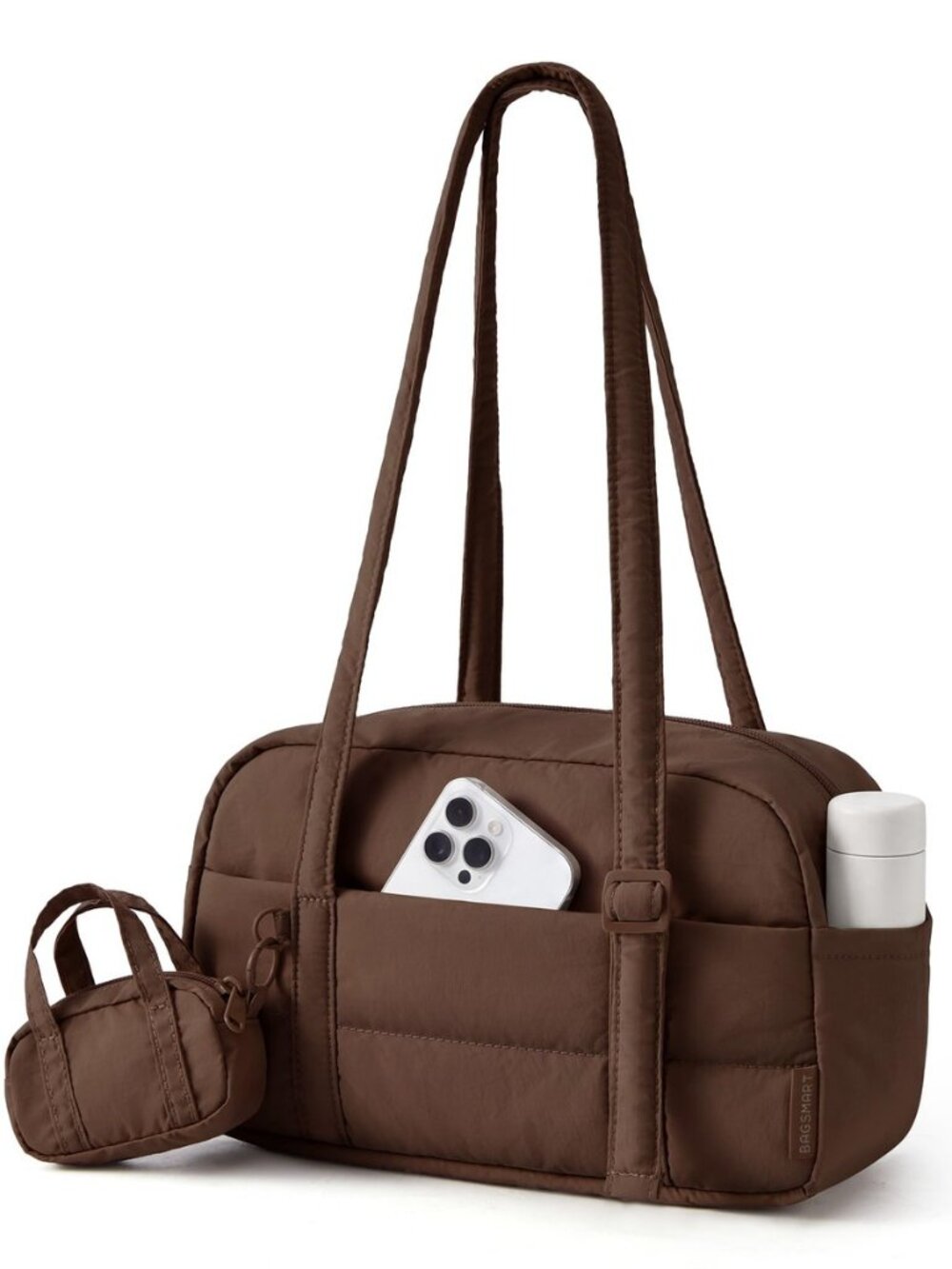 Purses for Women, Puffer Shoulder Bag Small Tote Handbags Lightweight
